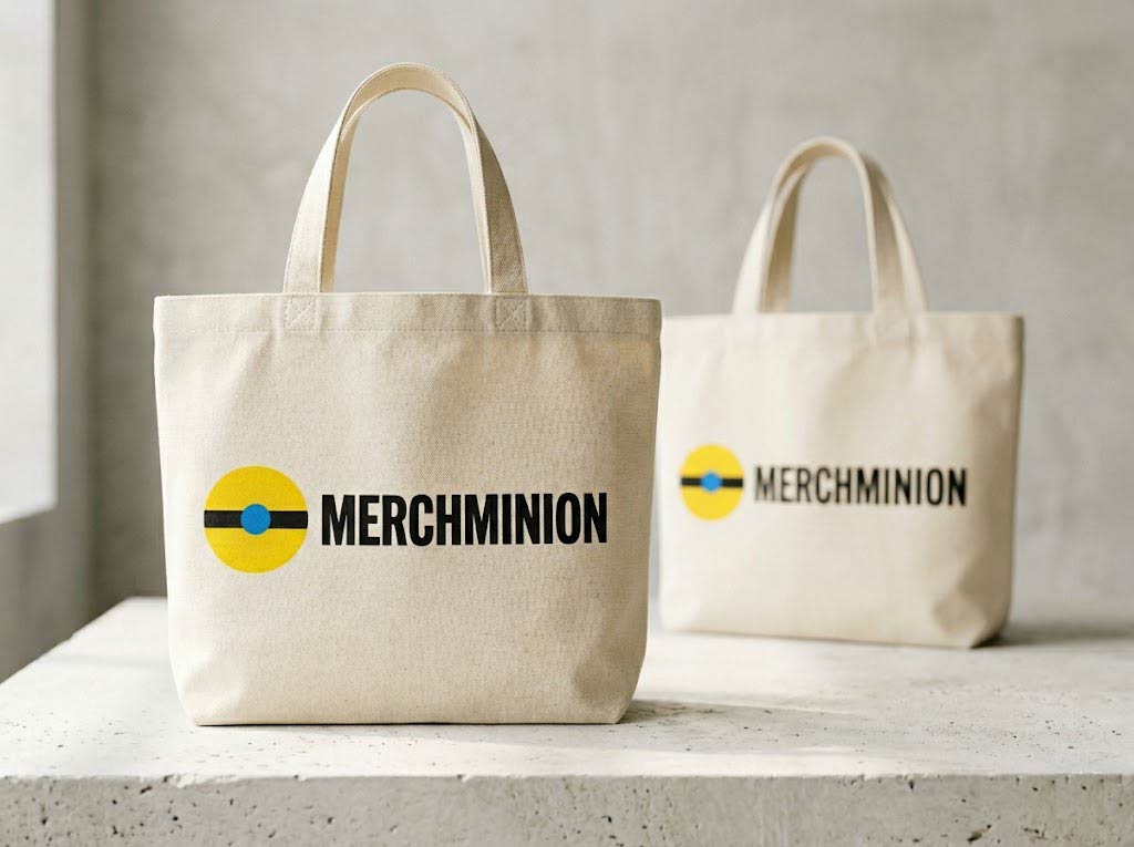 Branded natural canvas tote bags